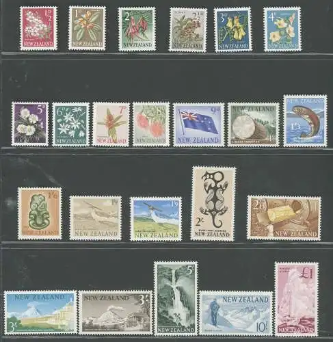 1960-66 NEW ZEALAND - Stanley Gibbons Nr. 781-02 - Flora & Fauna - 23 Werte - MNH **