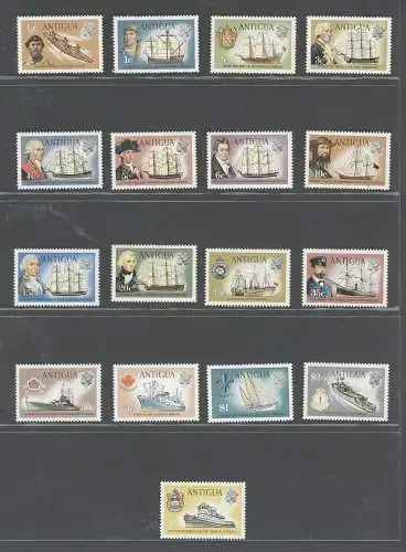 1970 -75 ANTIK - Stanley Gibbons Nr. 269-85 - Schiffe - 17 Werte - postfrisch **