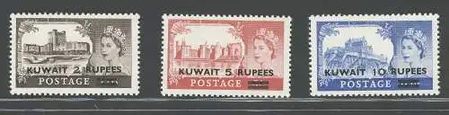 1955-57 KUWAIT, Stanley Gibbons Nr. 107-09 - 3 Werte - postfrisch **