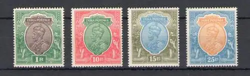 1926-33 Indien - Stanley Gibbson Nr. 214-217-218-219 - Bildnis von Georg V. - 4 Hohe Werte - MH*