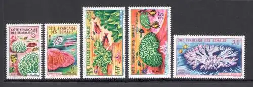 1963 Cote Francaise des Somalis - Yvert Katalog Nr. 316-317 + Luftpost 34-36 - Korallenfauna - 5 Werte - MNH **