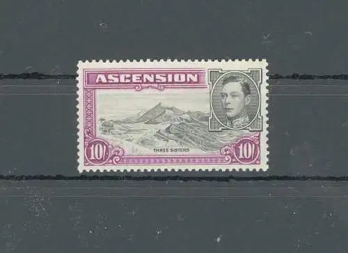 1938-53 ASCENSION, Stanley Gibbons Nr. 47 - 10 Scellini black and bright purple - MNH**