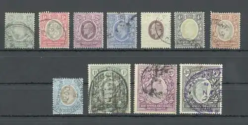 1903-04 East Africa And Uganda Protectorates - Stanley Gibbons No. 1-11 - Edward VII - Serie unvollständig - gebraucht