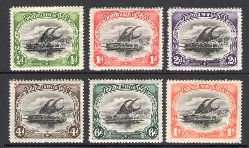 1901-05 British New Guinea - Stanley Gibbons Nr. 1-3 + 5-7 - Serie unvollständig - 6 Werte - MH*