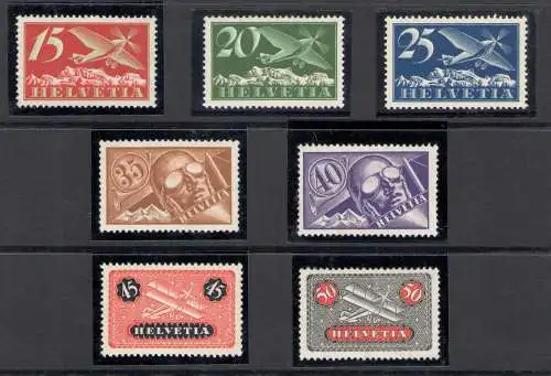 1923-37 SCHWEIZ - Luftpost Nr. A3-A9 - Komplette Serie 7 Werte - postfrisch **