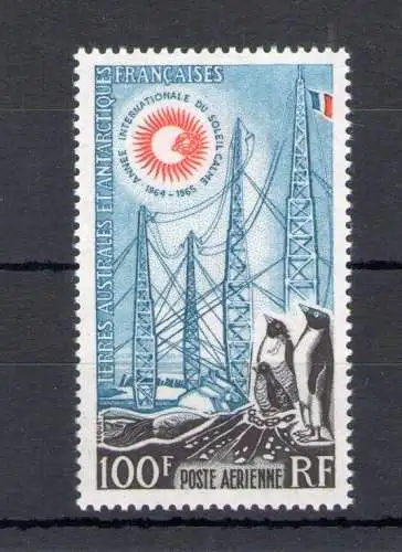 1963 TAAF - Luftpost - 100 Francs blau schwarz und rot - Yvert Nr. 7 - postfrisch **