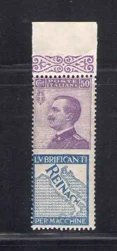 1924 Italien Königreich, Werbung - Nr. 14, 50 Cent Reinach lila und hellblau - postfrisch **