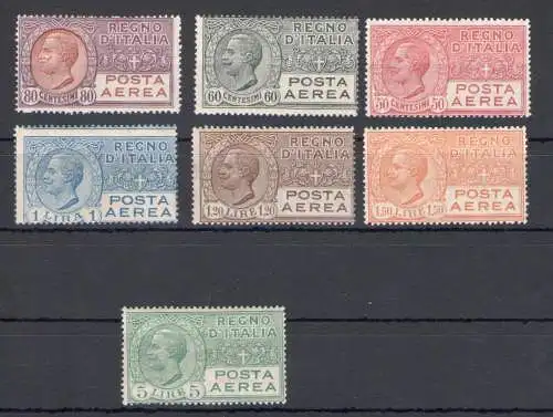 1926-28 Italien - Königreich, Luftpost Nr. 3/9, Abbild von Vittorio Emanuele III - MNH **