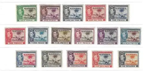 1938-46 Gambia, Stanley Gibbons Nr. 150-61 - Silver Jubilee - MLH*- MNH**