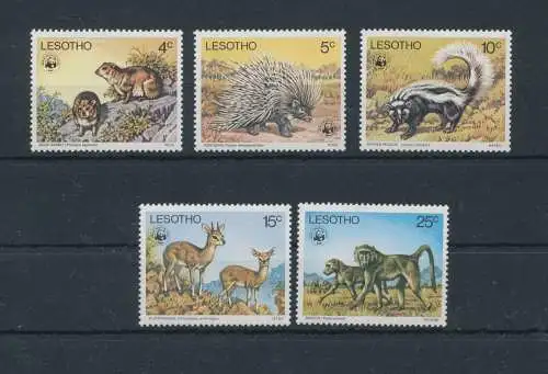 1977 Lesotho, Mi.Nr. 228 - 32, Tiere - Exotische Fauna, WWF, 5 Werte - postfrisch**