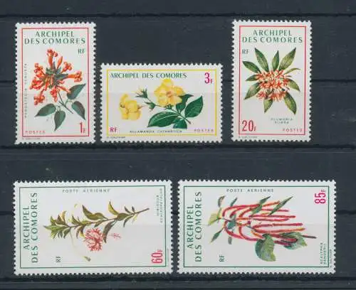 1971 Komoren - Yvert Katalog Nr. 69/71 + Luftpost 37/38 - Blumen - 2 Werte - postfrisch **