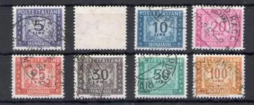 1955-81 Italien - Republik - Steuermarken Nr. 111/119 - Komplette Serie 8 Werte - Gebraucht