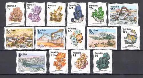 1991 Namibia - Yvert n. 640/54 - Mineralien und Bergbau - postfrisch **