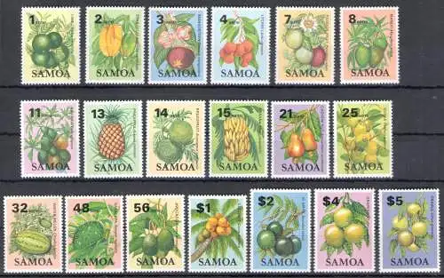 1983/84 Samoa - Serie Ordinaria SYvert Nr. 537/46+547/52+557/59 -MNH**