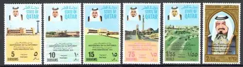 1974 QATAR, SG Nr. 513/18 - Unabhängigkeitstag - postfrisch **