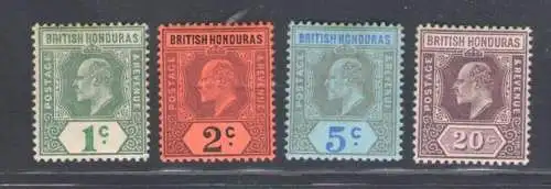 1902-04 British Honduras, Stanley Gibbons # 80/83 - MH*