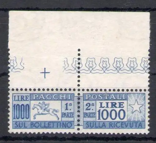 1954 Italien, Postpakete Lire 1000, Pferd Nr. 81, postfrisch **