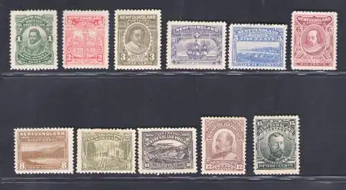 1911 Neufundland, Stanley Gibbons n. 95/105, MH*