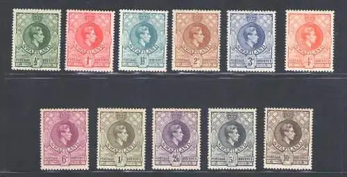 1938-54 Swasiland, Stanley Gibbons n. 28/38a - postfrisch**