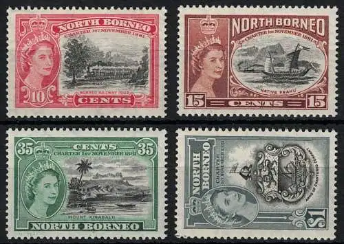 1956 North Borneo, Stanley Gibbons # 387/90 - MNH **