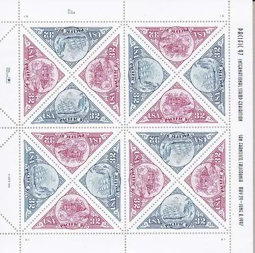 1997 USA, Nr. 2931/2932 Kleinbogen 16 postfrisch / **