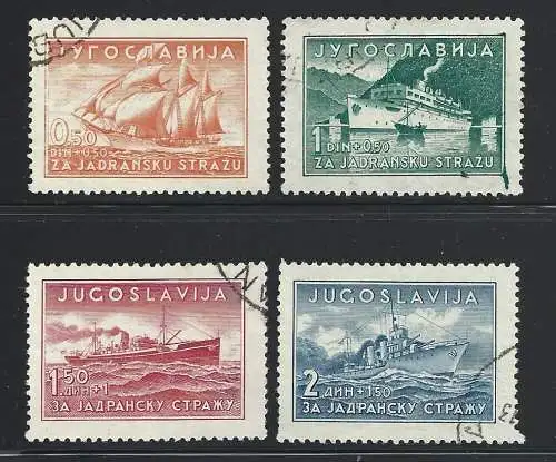 1939 JUGOSLAWIEN - Mi.Nr. 385I/388I - Unified Nr. 349/352 USATA