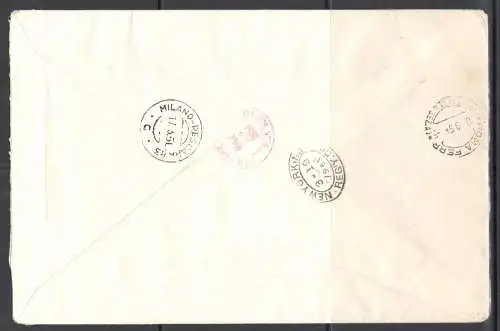 1951 San Marino, Ansichtsblatt Nr. 9, von San Marino nach New York - FDC