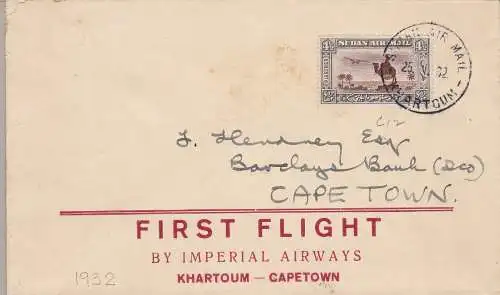 1932, ERSTFLUG Khartum-Capetown Muller 31