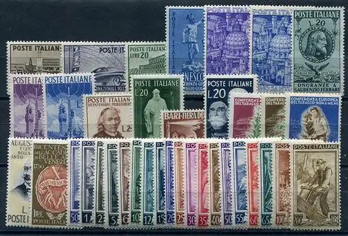 1950 Italien Republik, kompletter Jahrgang, postfrisch, 37 Werte, postfrisch **