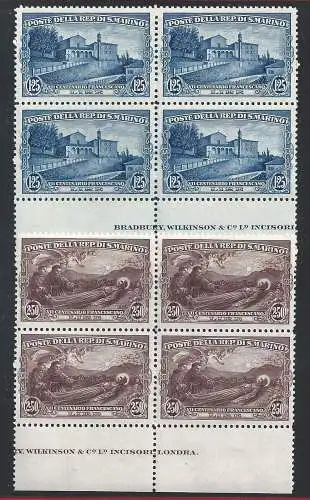 1928 SAN MARINO, Nr. 138/139 2 Viertelwerte postfrisch/**