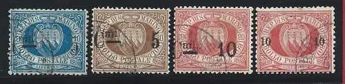 1892 SAN MARINO, Nr. 8/11 komplette Serie gebraucht