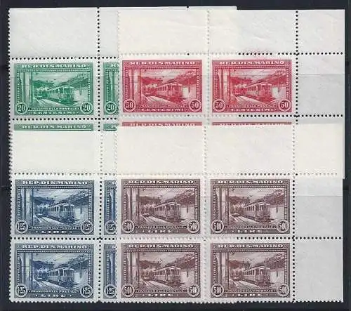 1932 SAN MARINO, Nr. 164-167 Ferrovia Rimini-San Marino QUARTINA MNH ** LUXUS