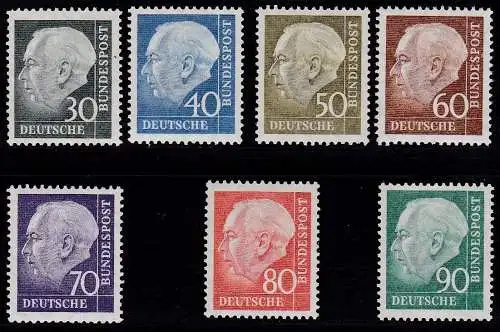 1956-57 DEUTSCHLAND - Nr. 125A/128B Heuss MNH/**