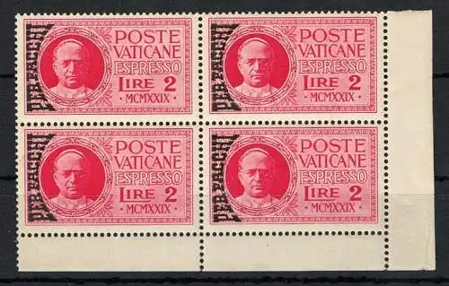 1931 Vatikan, Postpakete 2 Lire rot Aufkleber Aufdruck, Nr. 14e - MNH**