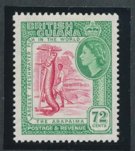 1954-63 British Guayana - S.G. # 342 - 72 Cent Karmin und Smaragd - postfrisch **