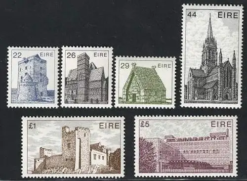 1982 IRLAND, # 1487/92 Irische Architektur, postfrisch**