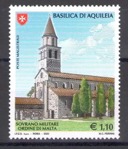 2020 SMOM - Basilica di Aquileia - Gemeinsame Ausgabe mit Italien und Vatikan, postfrisch **