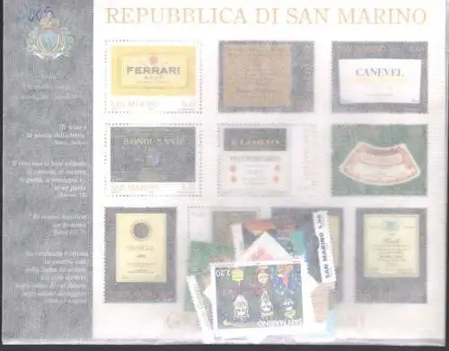 2005 San Marino, postfrisch, kompletter Jahrgang, 44 Werte + 2 Zettel - postfrisch **