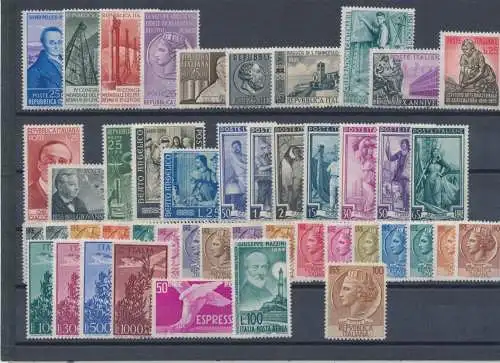 1955 Italien Republik, postfrisch, kompletter Jahrgang 46 Werte postfrisch **