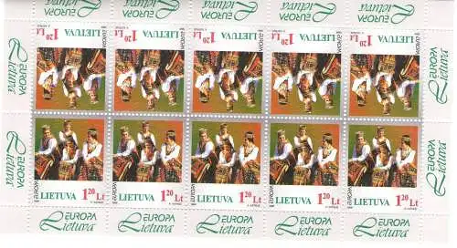 1998 EUROPA CEPT Lietuva/Litauen 1 Kleinbogen mit 10 Val MNH **