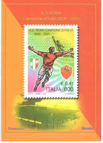 2001 Italien - Republik, Folder - Roma Campione d'Italia Nr. 27 MNH **