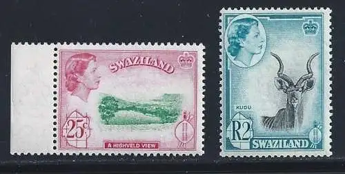 1961 SWASILAND - Yv Nr. 87 und 90 - Valle Ezulvini e Coudou - 2 Val. MNH**