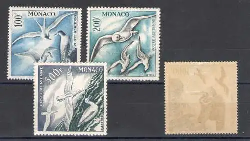 1955 MONACO, Vögel - Vögel, Luftpost 55/58 - 4 Werte - MH* - Linguellato