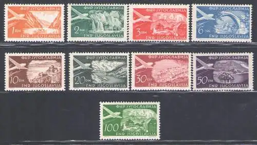 1951-52 JUGOSLAWIEN - Luftpost - Ansichten - Einheitsnr. A32/40A - postfrisch **