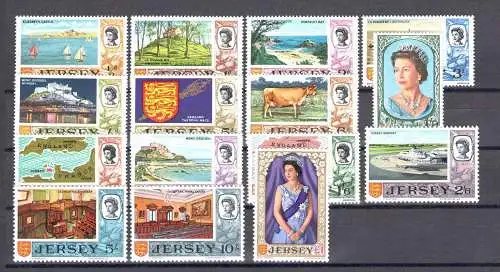 1969 Jersey Serie Ordinaria Effige Elisabeth II Nr.5/19 MNH/**