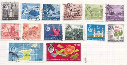 1960-67 TRINIDAD, SG 284/297 14er Set GEBRAUCHT