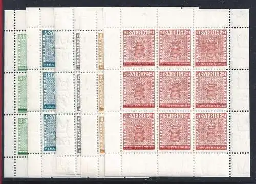 1955 SCHWEDEN, - Nr. 399/403 Bogen à 9 MNH **