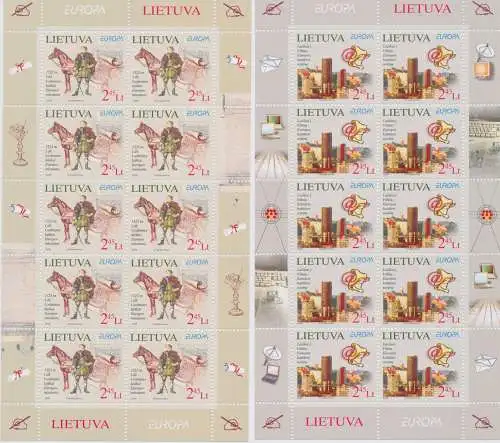 2008 EUROPA CEPT Litauen 2 Minifogli La Lettera MNH **