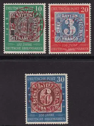 1949 DEUTSCHLAND - Nr. 2A/2C Serie mit 3 Werten - gebraucht