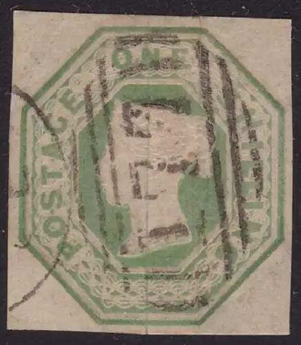 1847 GROSSBRITANNIEN - SG 54 1 grüner Schilling - GEBRAUCHT